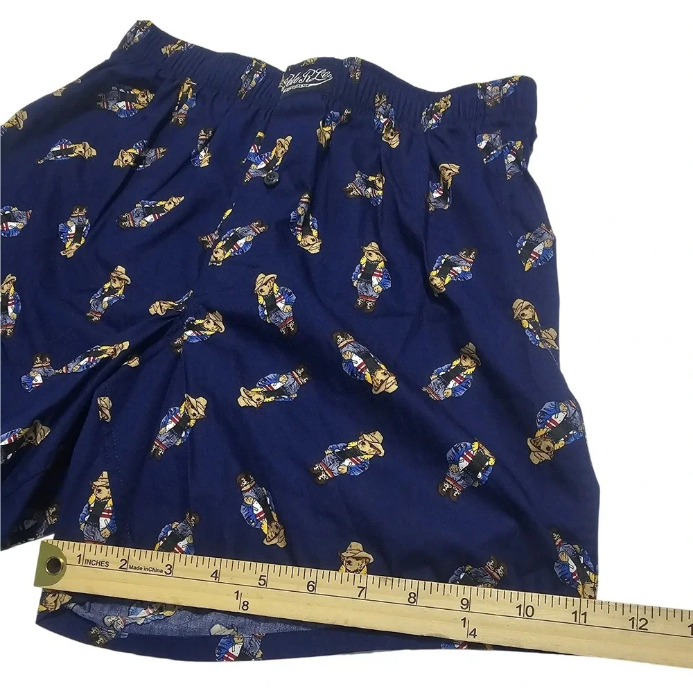 Polo Ralph Lauren Mens Polo Bear Boxer Shorts Navy Blue Western Cowboy & Socks S